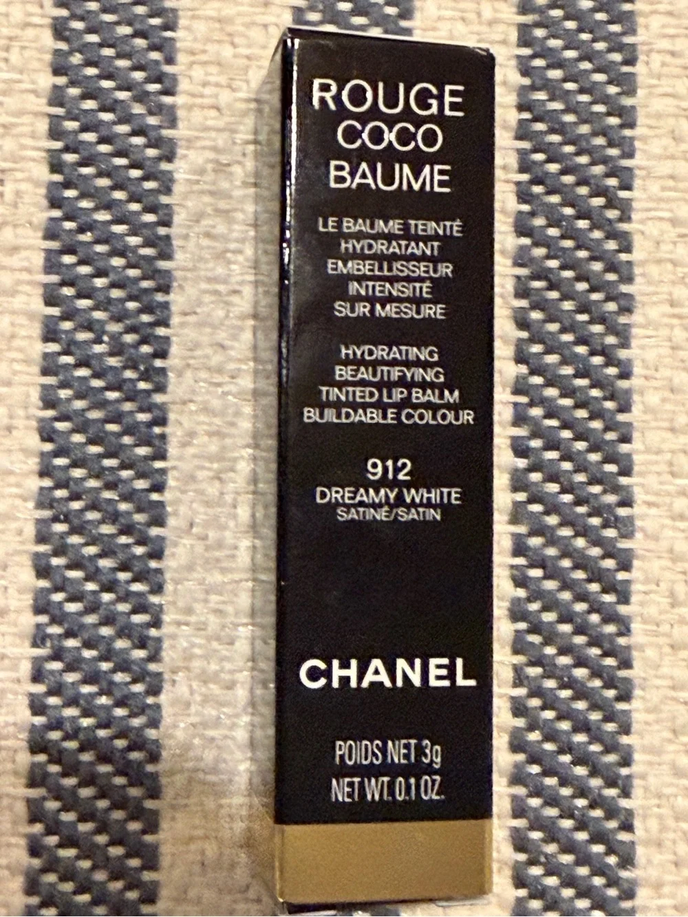CHANEL Rouge Coco Baume Tinted Lip Balm 912 Dreamy White Satin 💟💟💟